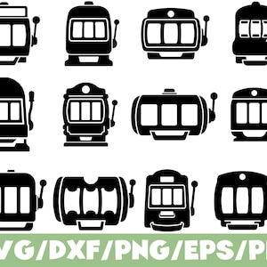 May include: A collection of twelve black silhouette icons depicting various slot machine designs, each featuring three display windows and a side lever. The bottom of the image displays the text SVG/DXF/PNG/EPS/PDF in white capital letters.