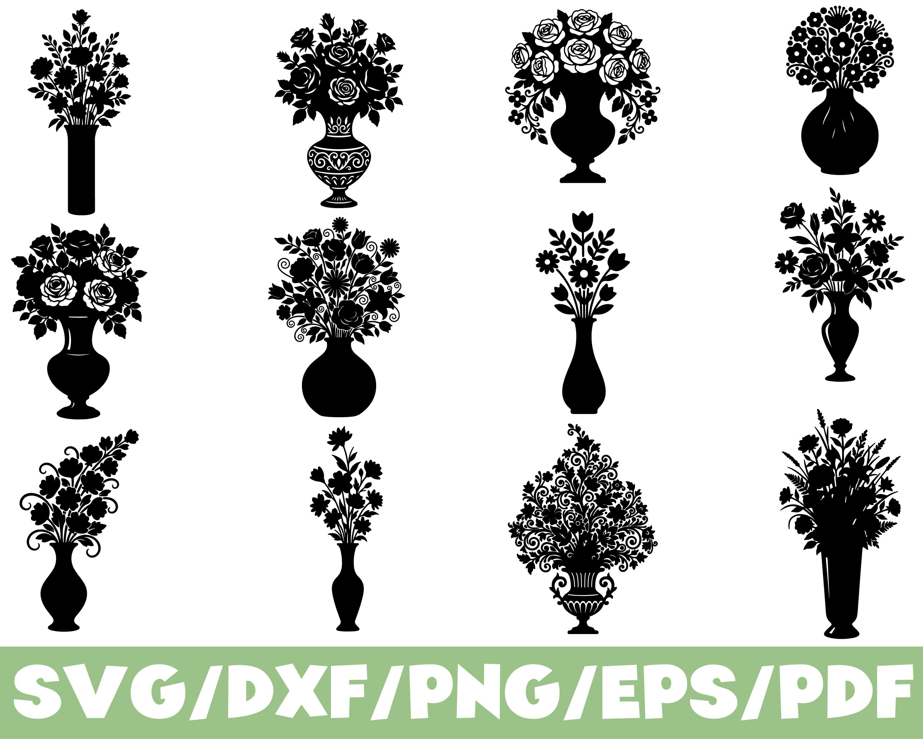 花瓶のシルエット eps - Etsy 日本