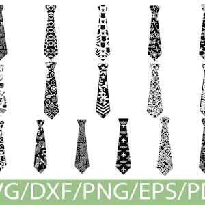 Profession Theme Tie SVG Silhouette Set | Career Pattern Necktie Designs