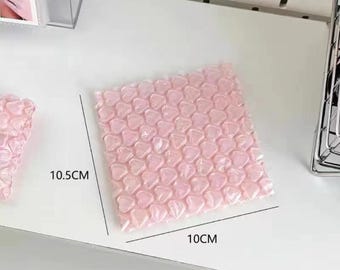 10 bolsas de burbujas con forma de corazón de 10 cm, pequeñas, color rosa claro