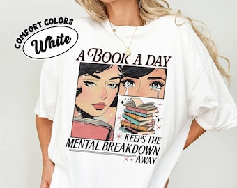 Girl Book Club Shirt, Comfort Colors Book Lover Tee, Retro Reading Shirt, Bookish Gift for Readers, A Book a Day Shirt