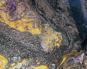 AEr Frætwe — Beauty Born in the Break — Original Intuitive Abstract Painting | 16x16 Canvas | Fluid Art with Cells & Swipe Technique