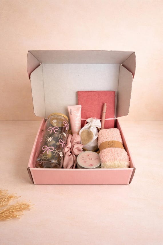 Pink Self-Care Gift Box – Cozy Valentine's Day Gift for Her