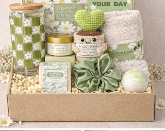 Daisy Themed Self Care Gift Box, Cozy Relaxation Spa Set
