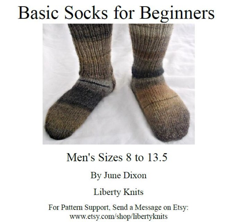 Basic Mens Sock Pattern Instant Download Basic Socks for Etsy