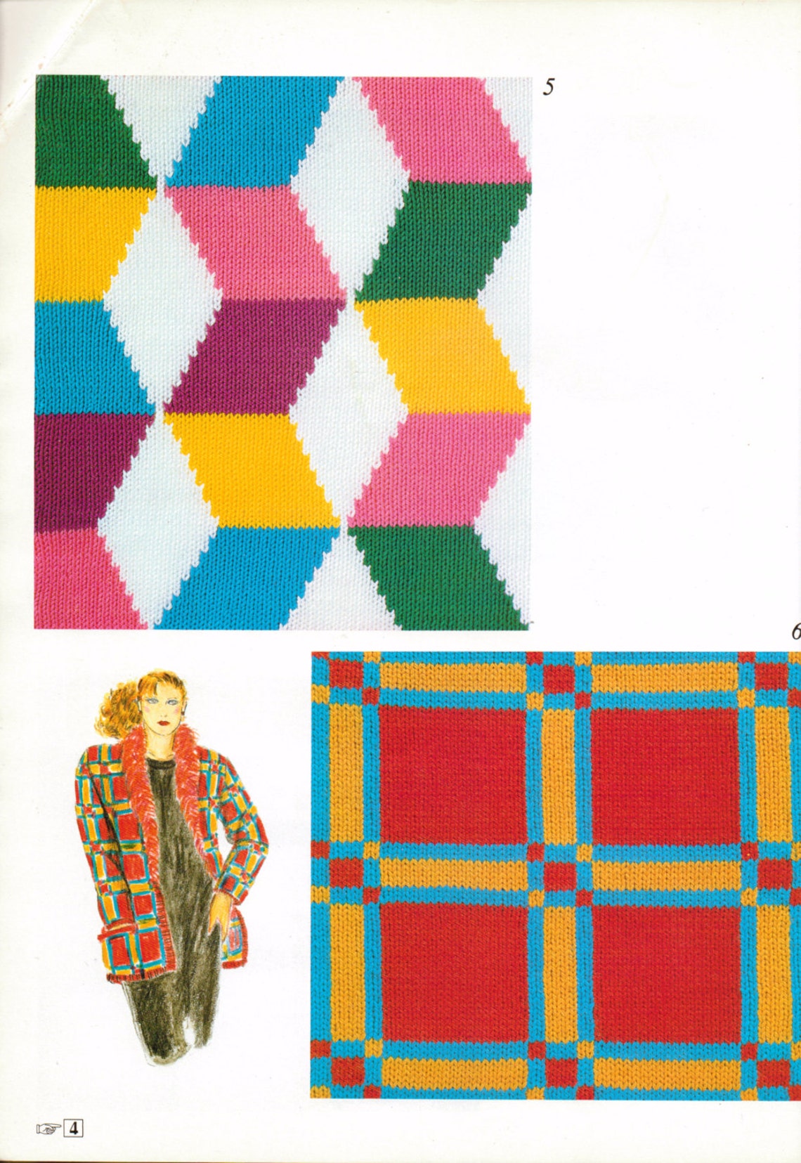 Vintage Knitting Pattern Book Intarsia Pattern Charts Etsy