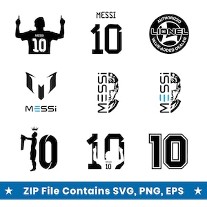 Messi SVG, Messi 10, Digital Clipart, Soccer, Messi Argentina Svg, Stickers, T-Shirts, Glow forge, Cut File Cricut, Silhouette