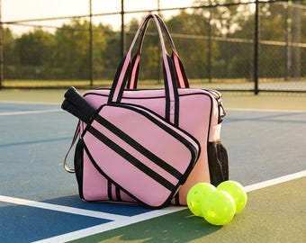 Paquete de bolsa para pickleball con bolsa de neopreno, 3 pelotas de pickleball y toalla deportiva, regalo personalizado de pickleball para mujeres y hombres.