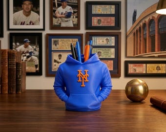 Portalápices inspirado en los aficionados al béisbol de Nueva York, organizador de escritorio personalizado, decoración deportiva para la oficina, portalápices de escritorio, regalo para aficionados al béisbol.