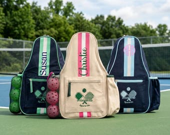 Bolsa bandolera personalizada para pickleball con gancho para valla, almacenamiento para paletas y pelotas, bolsa deportiva personalizada