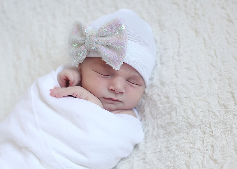GOLD WHITE or PINK newborn girl take home outfit hat Newborn Etsy