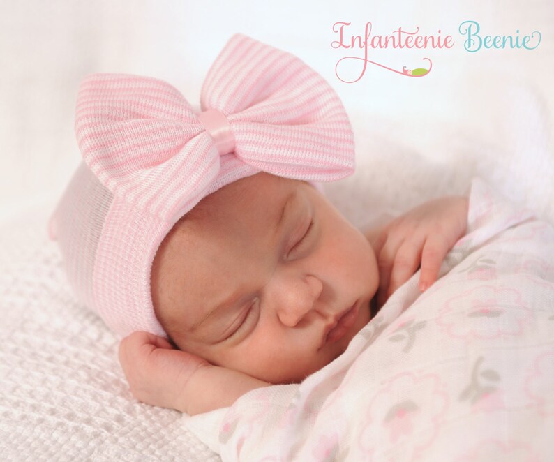 baby girl hospital hat with bow