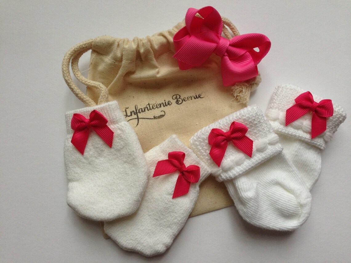 NEWBORN SOCKS & MITTENS Newborn Girl Socks Newborn Girl Etsy