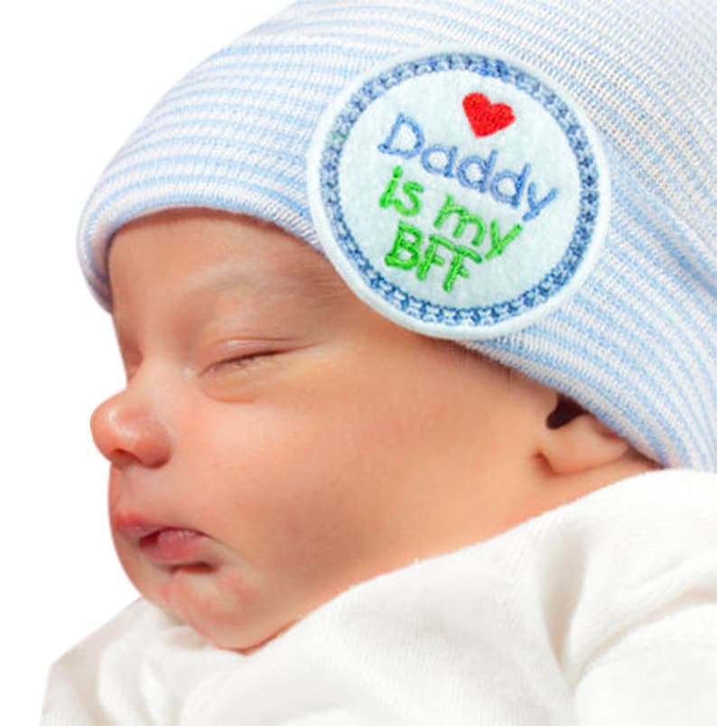 Baby Boy Newborn Hospital Hat Newborn Boy Blue and White Etsy