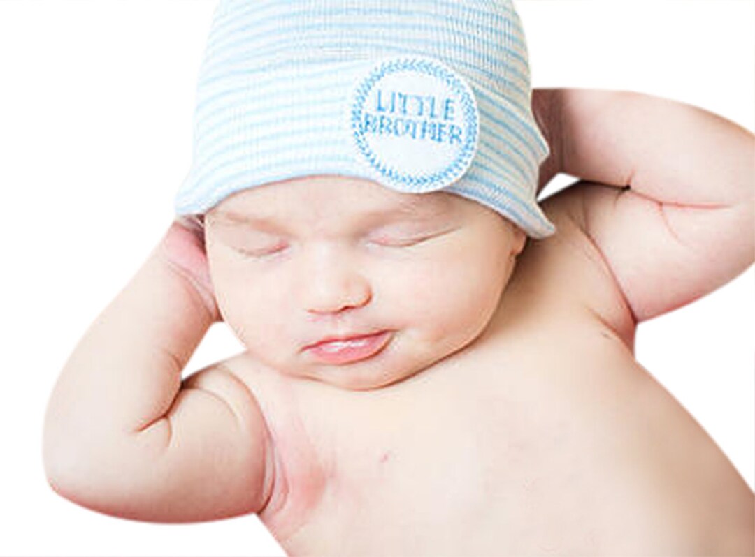 Baby Boy Newborn Hospital Hat Newborn Boy Blue and White Etsy