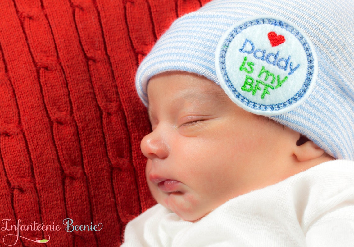 Baby Boy Newborn Hospital Hat Newborn Boy Blue and White Etsy
