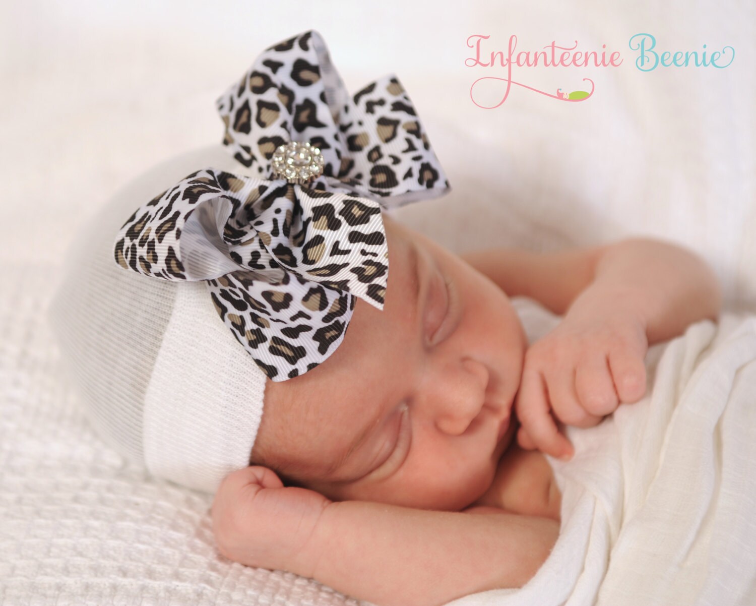 Leopard baby girl hat newborn hospital hat baby girl newborn Etsy