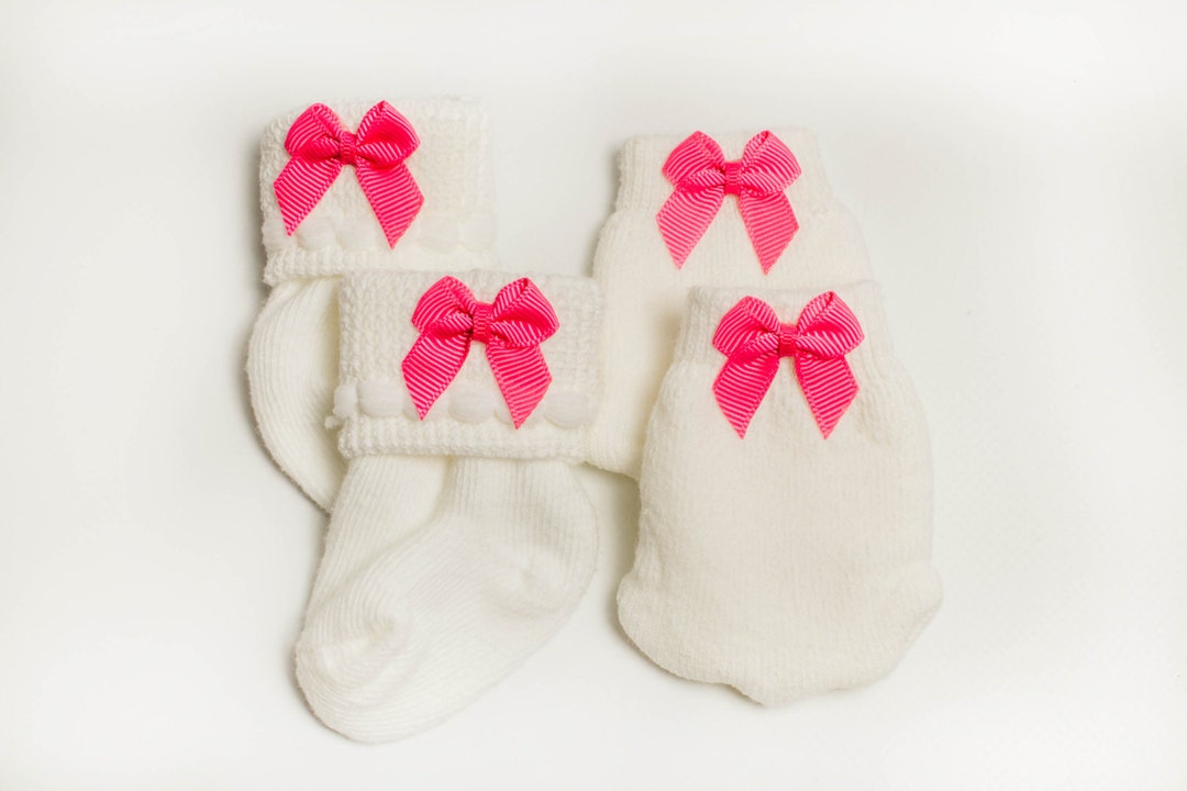 NEWBORN SOCKS & MITTEN Sets Newborn Girl Socks Newborn Girl Etsy