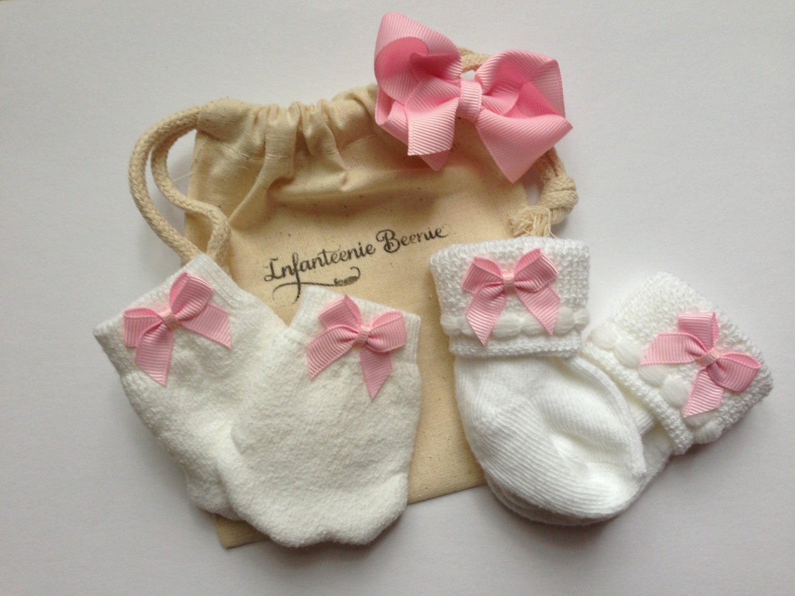 Newborn Girl Sock and Mitten Set Baby Sock and Mitten Set Etsy