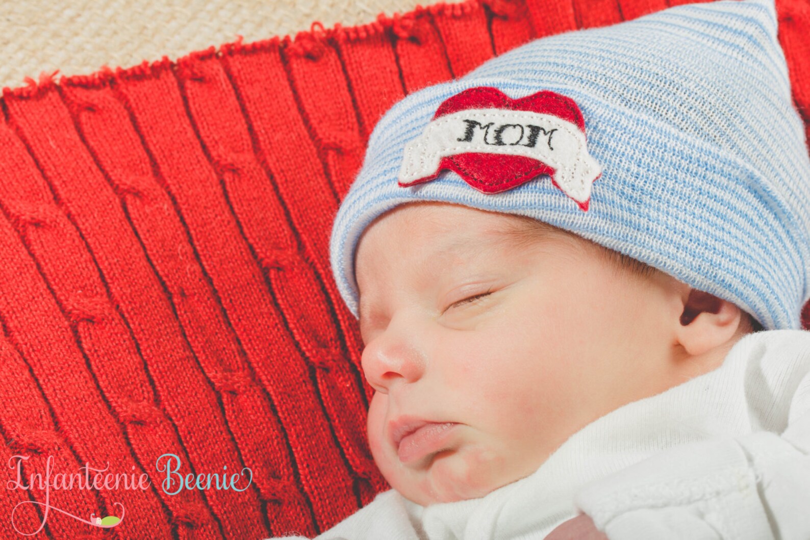 Baby Boy Newborn Hospital Hat Newborn Boy Blue and White Etsy