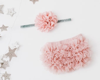 VduanMo Baby Girls Bloomer+Headband Set Toddler Ruffled Pants Diaper Cover