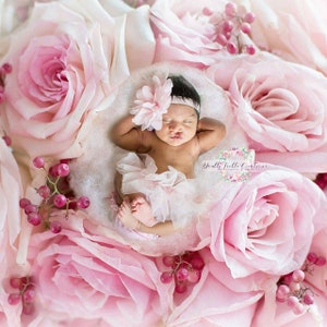 Baby Girl Ruffle Bottom Tutu Bloomer & Headband Set in Light Pink Newborn Photo Set Cake Smash Diaper Cover Baby Gift 1st Birthday image 4