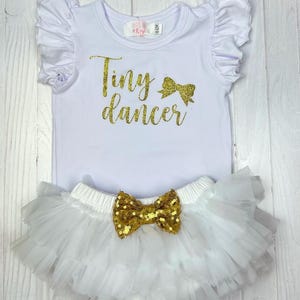 Tiny Dancer Tutu Leotard in Silver or Gold Glitter - Ballet Leotard - Dance Outfit - Baby Girl Dancer - Dancer Birthday Girl - Dance Gift
