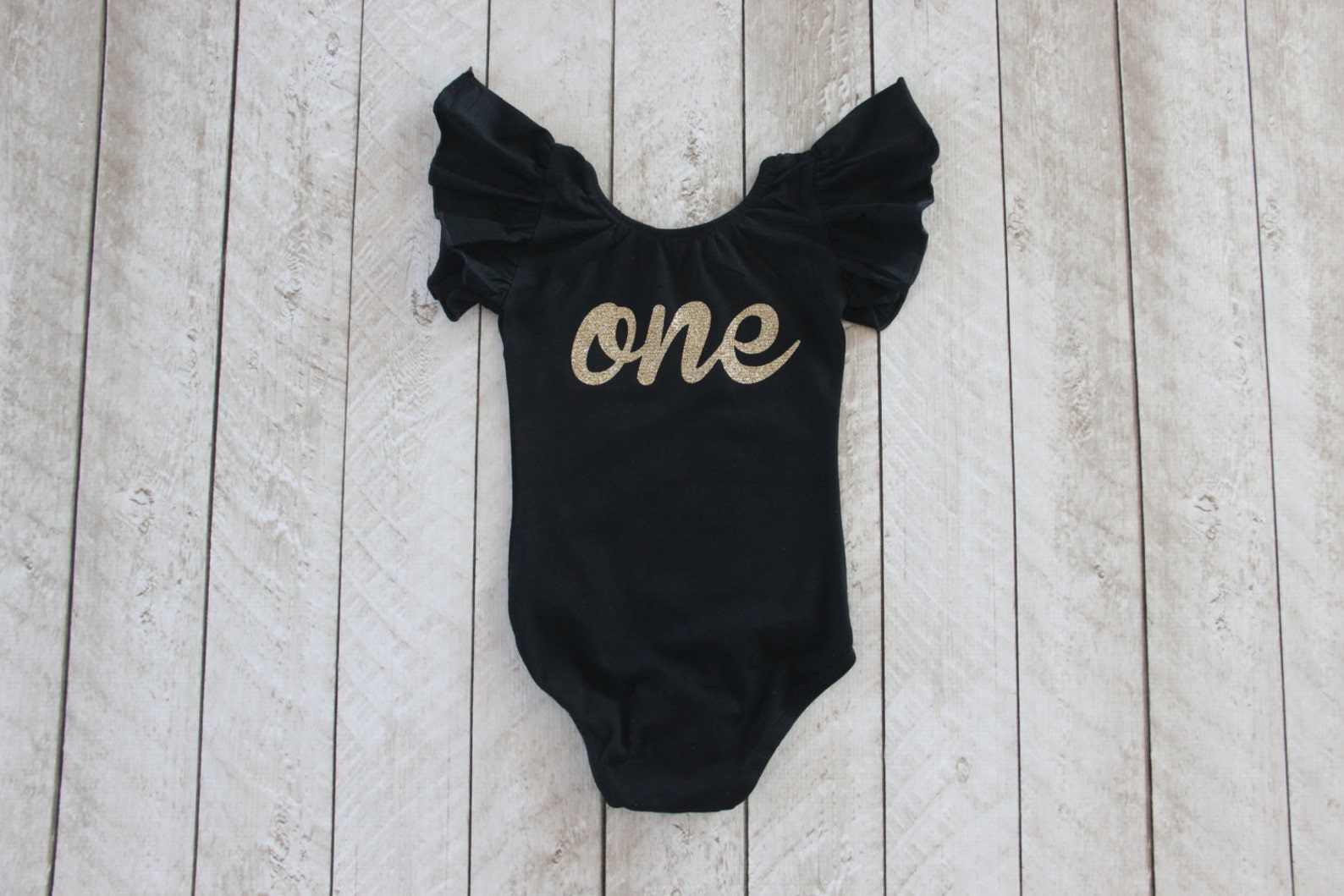 Hot Pink First Birthday "one" Flutter Sleeve Leotard in Gold or Silver ...
