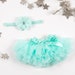 Baby Girl Ruffle Bottom Tutu Bloomer & Headband Set in Aqua / Mint - Newborn Photo - Cake Smash - Diaper Cover - Baby Gift - First Birthday