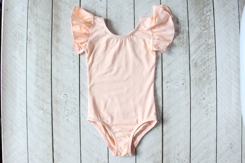 Peach First Birthday One Flutter Sleeve Leotard in Gold or Silver Glitter-Smash Cake Outfit-Photo Shoot 1st Birthday, also in Long Sleeve image 7