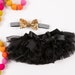 Baby Girl Ruffle Bottom Tutu Bloomer & Headband Set in Black and Gold - Newborn Photo - Cake Smash - Diaper Cover - Baby Gift- 1st Birthday