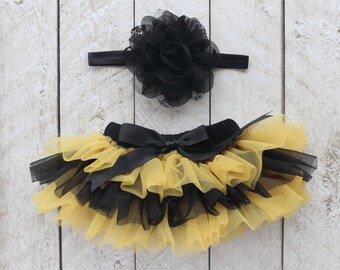 black and yellow tutu baby
