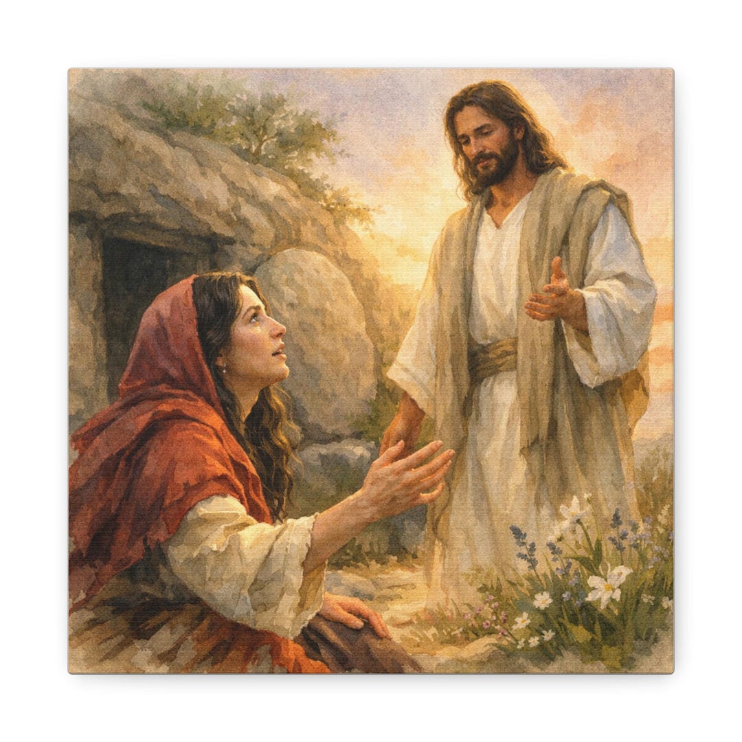 Mary Magdalene Tomb Canvas Wall Art | Watercolor Easter Print ...