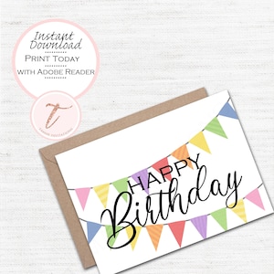 Digitale Geburtstagskarte - Digitale Geburtstagskarten - Happy Birthday Karte - Digital PDF - Printable Download