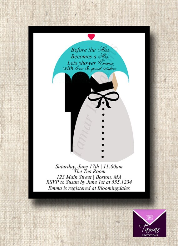 Printable Bridal Shower Invitation - Umbrella - Rain Shower Theme Il_570xn