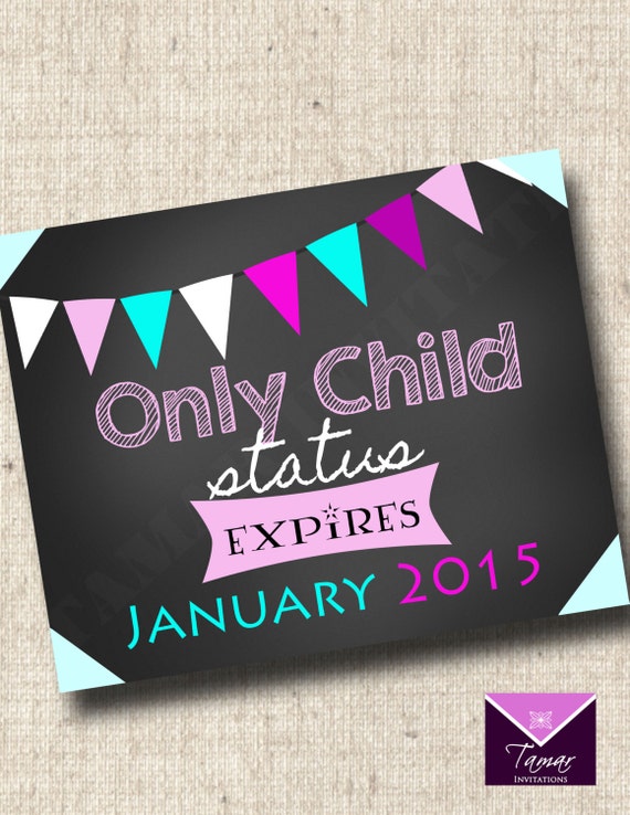 PRINTABLE Pregnancy Announcement - Only Child status expiring Il_570xn