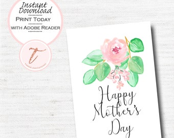 Digital Mother's Day card, Happy Mother's Day card for Mom, Grandma, New Mom. Print and Send