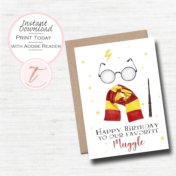 Digital Birthday Card - Have A Magical Birthday - Wizard Magic - Wizard Birthday - Digital Download