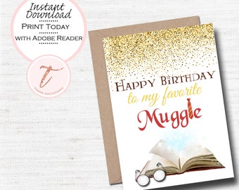 Wizard Birthday Card - Magical Theme, Witches and Wizards (Digital Download)