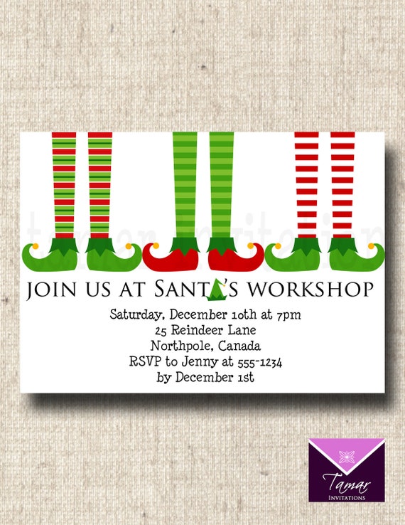 Printable Santa's Elf Christmas Party Invitation | Etsy