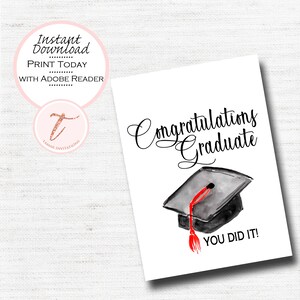 Digital Graduation Card, Happy Graduation Card,  Class of 2022, School Graduation, PDF Printable Download