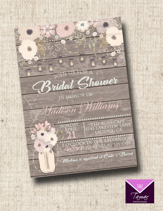 picture Rustic Bridal Shower Invitations Cheap etsy