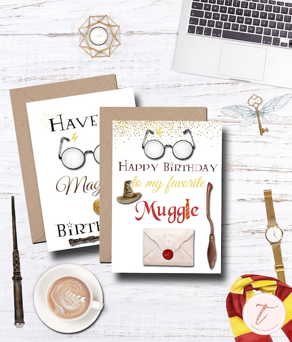 Printable Birthday Card - Have A Magical Birthday - Wizard & Witches PDF Instant Download Il_570xn