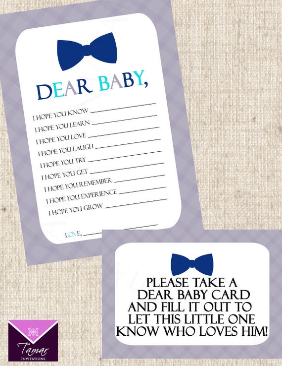 INSTANT DOWNLOAD Printable Baby Bow Tie Wishes Baby Shower Game, Baby Boy Il_570xn