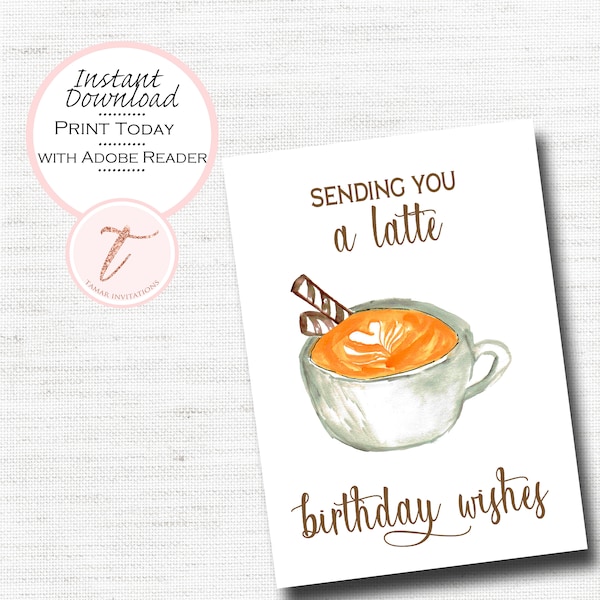 Coffee Birthday Card - Etsy
