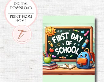 Letrero de primer día de clases, pizarra reutilizable (DIY imprimible DESCARGAR)