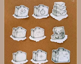 Vintage Koffer Aufkleber (9) - Reise Ephemera für Junk & Art Journal