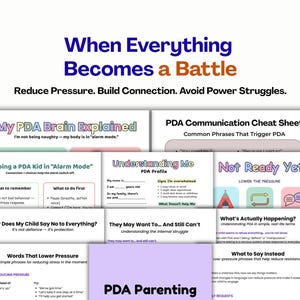 PDA Low Pressure Parenting Toolkit Bundle, Pathological Demand Avoidance Scripts, PDA Visuals, Autism Parent Support PDF