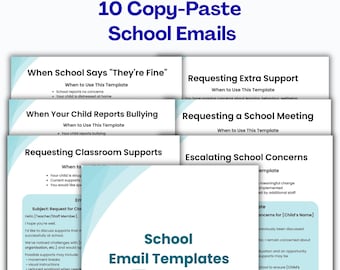 School Email Templates for Parents | Copy Paste School Emails | Parent Advocacy Scripts | Teacher Communication & Support Request Templates