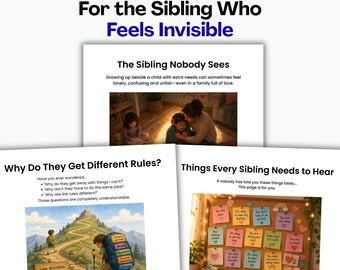 Sibling Support Printable Guide for Parents | Invisible Sibling Workbook | Neurodivergent Family Support | A4 & US Letter PDF